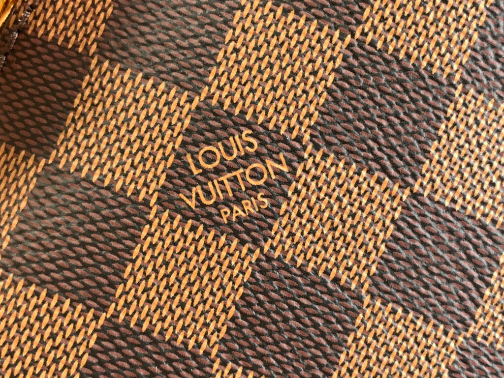 COSMETIC POUCH 22 IN BROWN DAMIER EBENE CANVAS