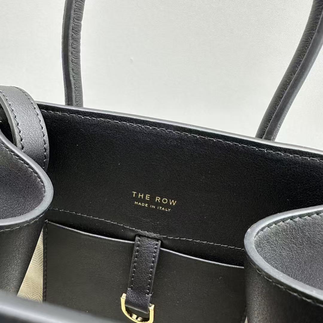 The Row Margaux 26cm Black Calfskin With Gold Hardware