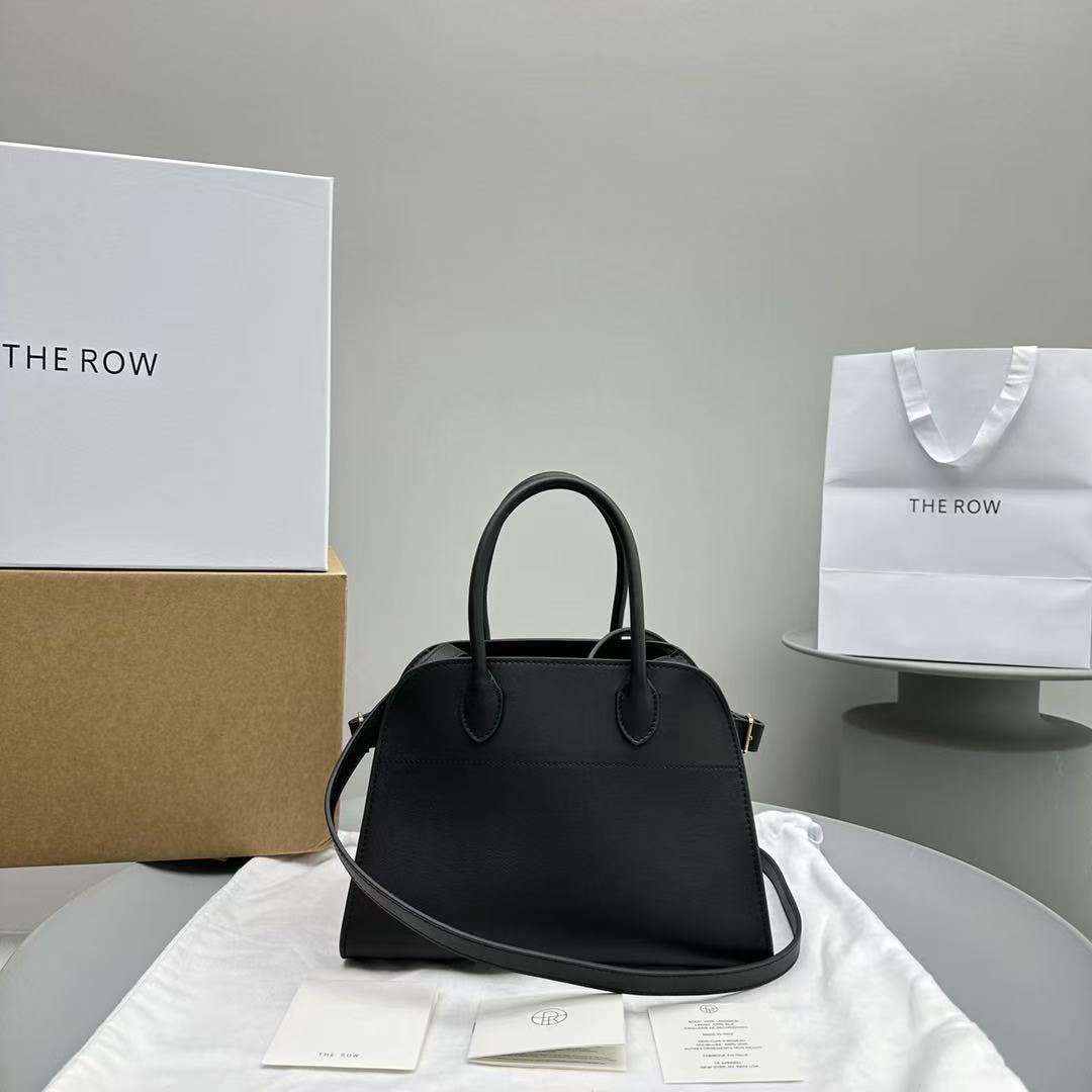 The Row Margaux 26cm Black Calfskin With Gold Hardware