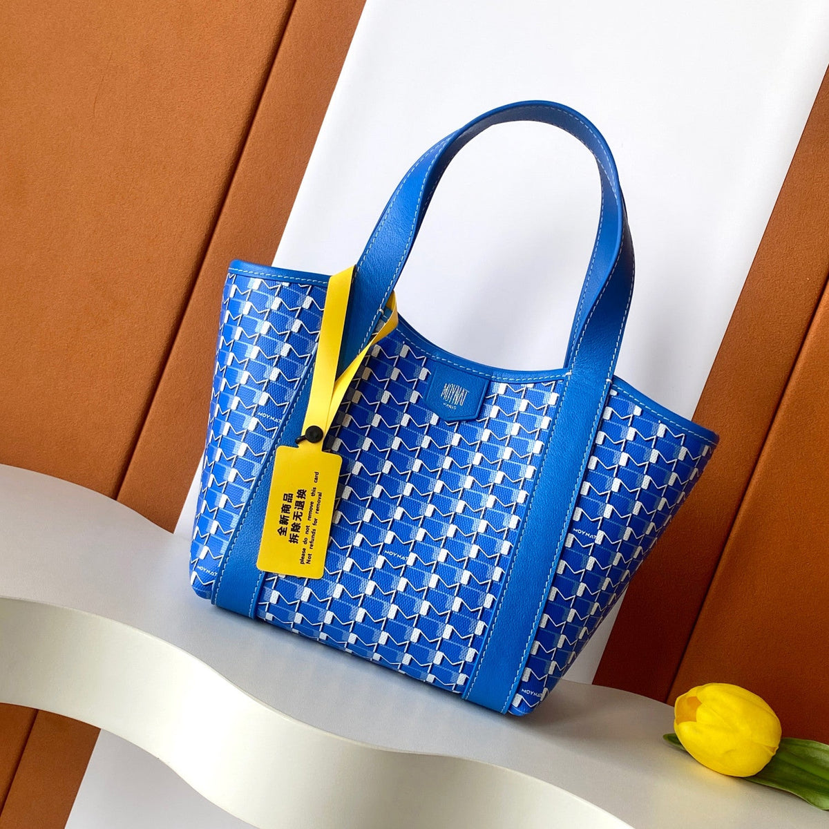 Moynat Duo Tote BB Women's Classic Two-Tone Leather Clutch Tote Handbag Bag  Bags  #78913