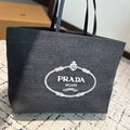 CANAPA LARGE TOTE BAG 38 IN DARK GREY RE-NYLON