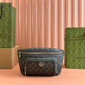 OPHIDIA BELT BAG 26 IN GREY GG CALFSKIN