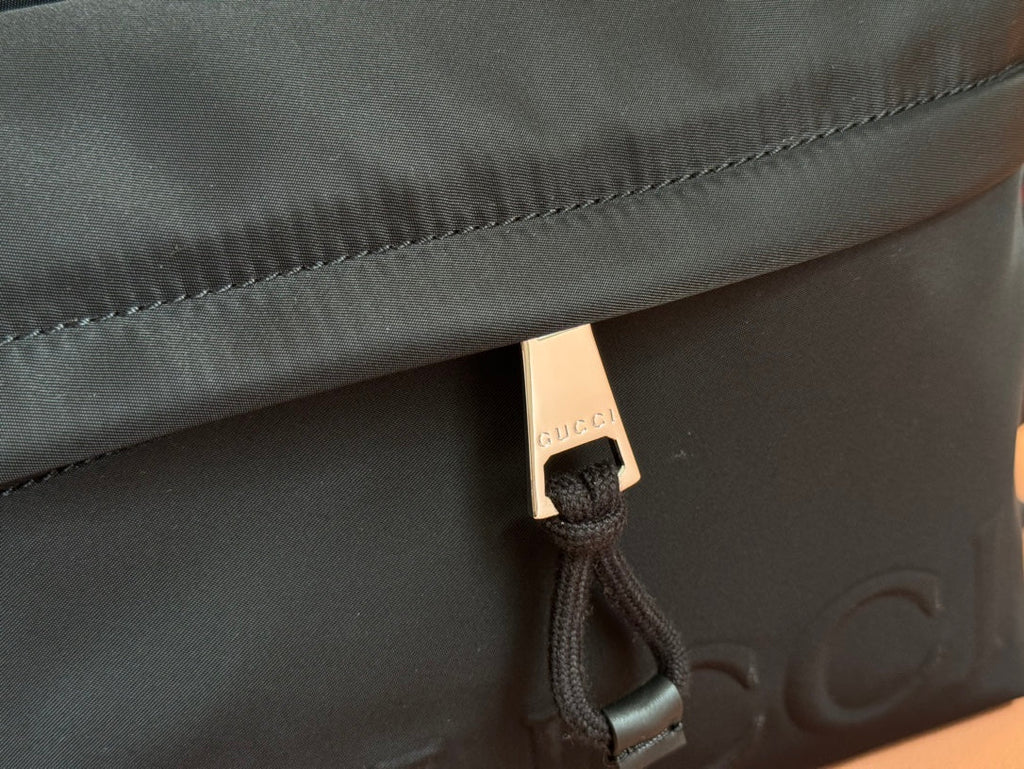 WEB STRIPE-STRAP TOTE BAG 45 IN BLACK CANVAS