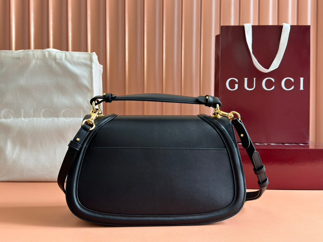 BLONDIE LARGE TOP HANDLE BAG 32 IN BLACK CALFSKIN