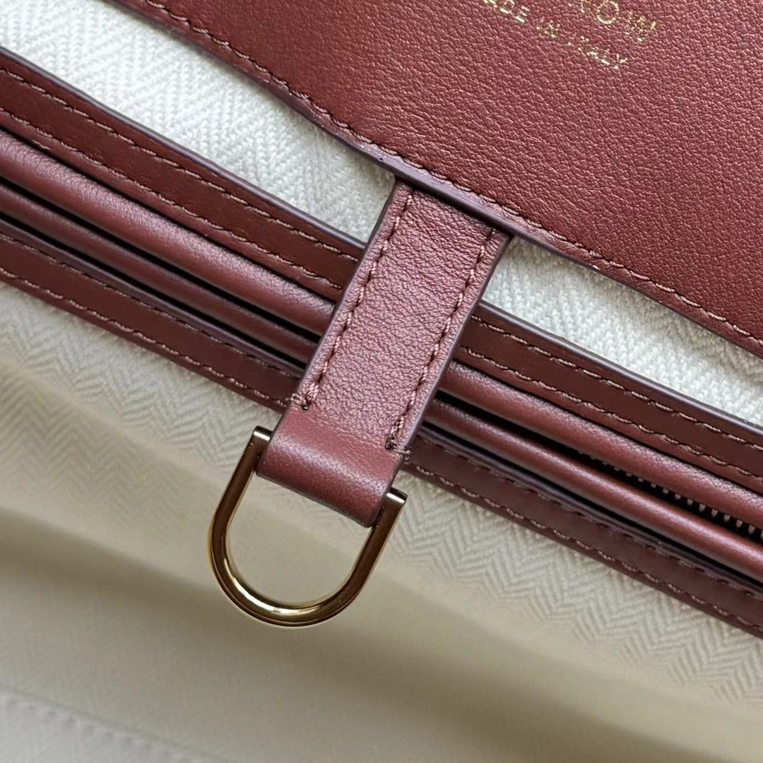 The Row Margaux 17 Burgundy Leather