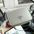 SHOULDER BAG 26 IN PUMICE GREY GRAINED CALFSKIN