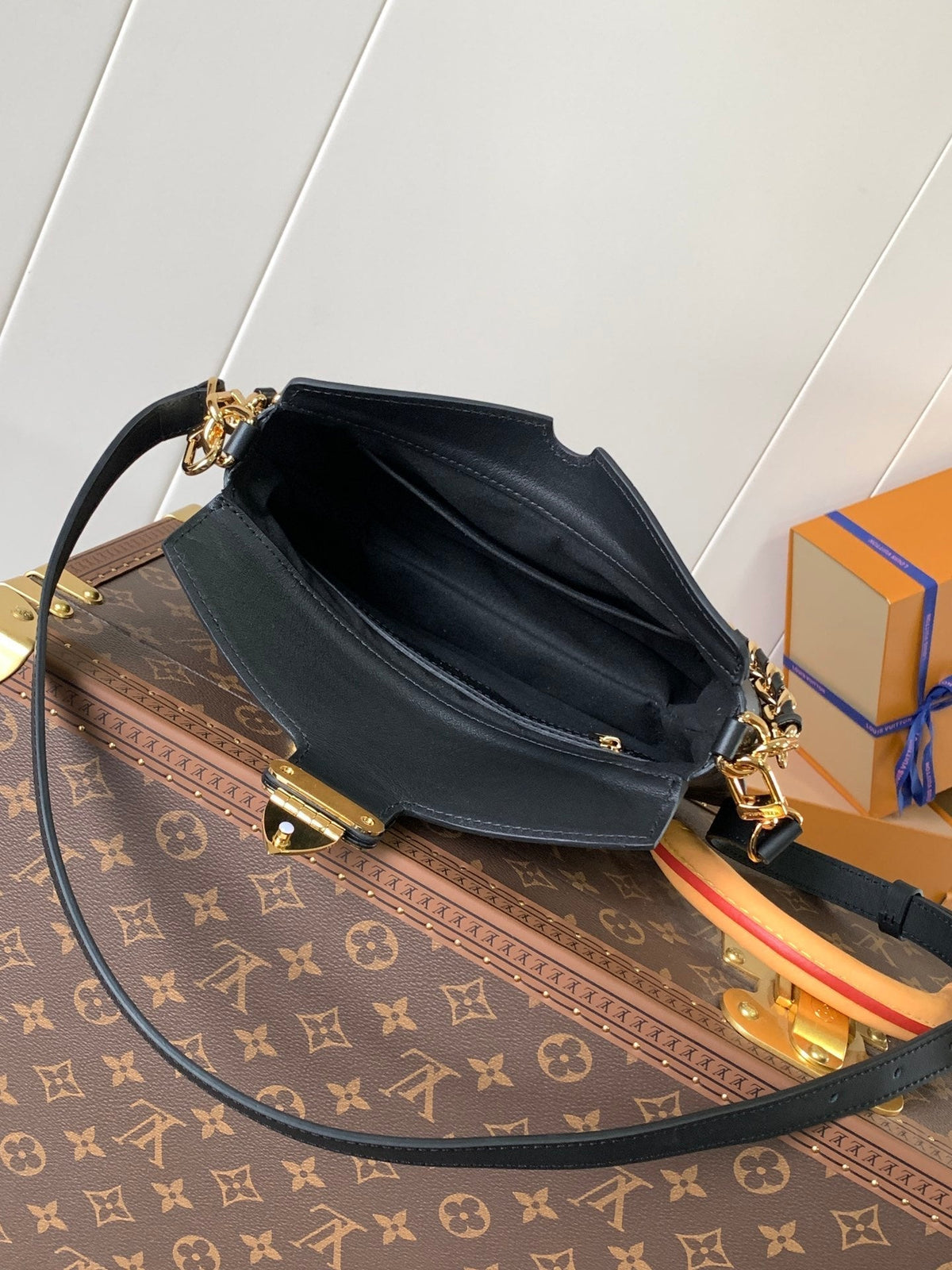 TWINNY BAG 29 IN BROWN MONOGRAM CANVAS AND CALFSKIN